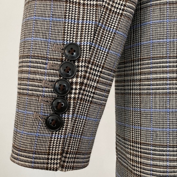 Madewell Italian Wool Fabric Houndstooth Plaid Blazer w/Contrast Felted Collar - Picture 5 of 16
